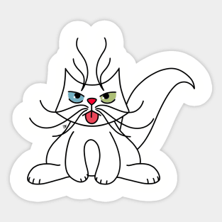 White cat Sticker